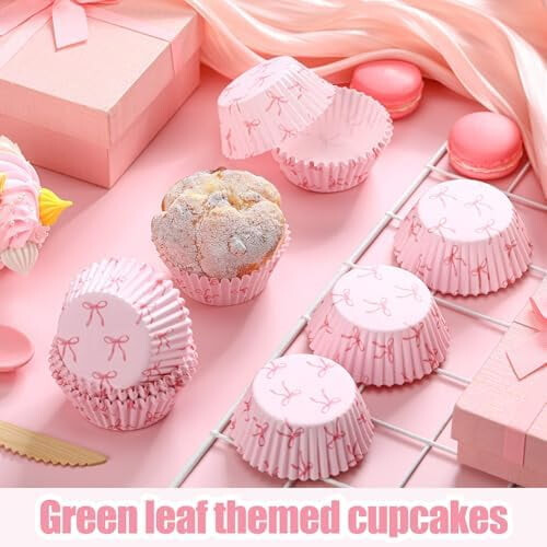 Forminhas de cupcake com laço rosa - Pacote com 300 unidades 1
