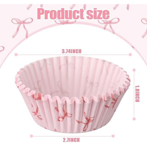 300er-Packung Cupcake-Förmchen mit rosa Schleife 2