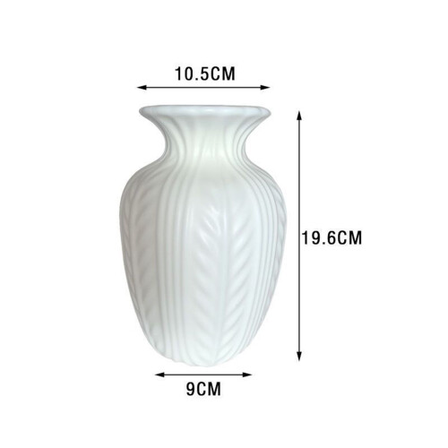 White Wheat Ear Ceramic Vase 10" H Handmade 2