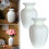 White Wheat Ear Ceramic Vase 10" H Handmade 4
