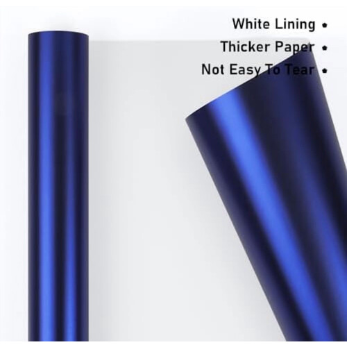 Metallicblaues Geschenkpapier – 2 Rollen, 44,5 cm x 10 m 2