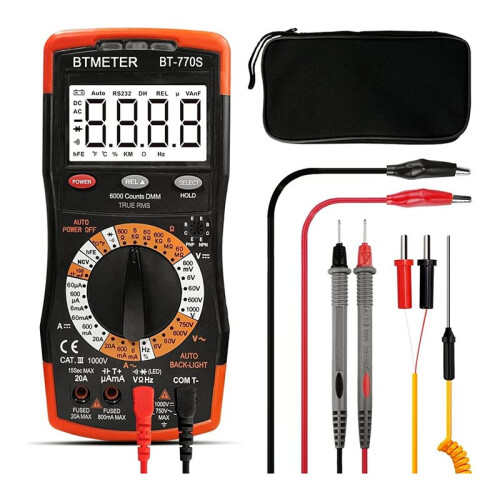 BTMETER BT-770S Multimeter Manual Ranging Electric Meter, for AC  Volt Amp Ohm Capacitance Frequency with Continuity Tester