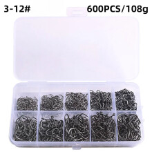 Fishing Hooks Carbon Steel Strong compatible with Sharp Silver Circle Fishhook 3#-12# Jig Barbed Pesca Portable Lure Bait Tackle 50-1600Pcs/Box