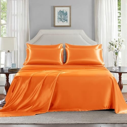 Satin sengetøjssæt - 100% polyester, fuld størrelse 1