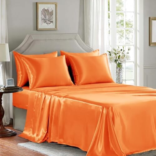 Satin sengetøjssæt - 100% polyester, fuld størrelse 2