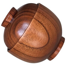 Wooden Salad Serving Bowl with Lid Brown Wood Soup and Rice Bowl for Home