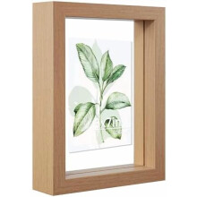 Floating Picture Frame Wood 5x7 with Double Plexiglass