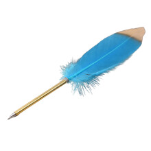 Copper Feather Quill Pen Smooth Writing Durable Elegant Design Breakage-resistant Christmas Gift Wedding Signature Pen for Christmas Lake Blue