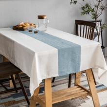 Nappe rectangulaire 152 x 213 cm en coton et lin, imperméable et infroissable, idéale pour les repas, la cuisine, la maison de campagne, les