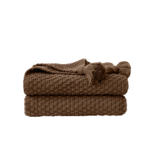 Eespoir Knitted Sofa Bed Throw Blanket with Tassels – Lightweight Warm Blanket for Sofa, Bed, Office & Living Room