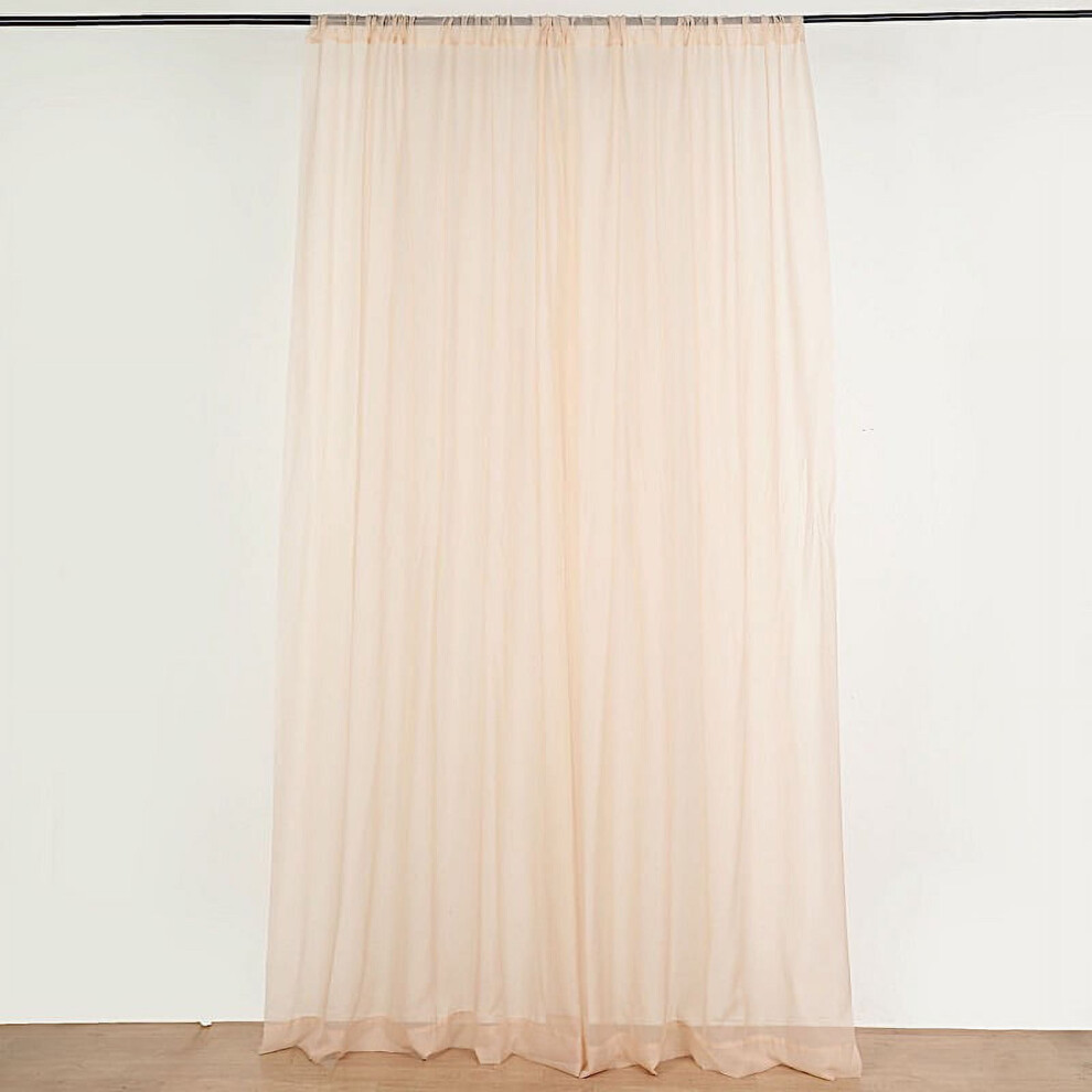 Balsacircle 10 Feet X 10 Feet Sheer Voile Backdrop Drapes Curtains 2 Panels 5X10 Feet Wedding Party Nude 9180479245650