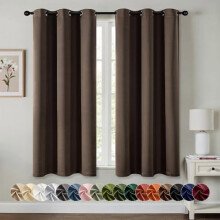 Chocolate Brown Blackout Curtains 40x63", 2 Panels, Thermal Insulated, Noise Reduction, Compatible with Standard Rods