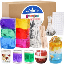7-Color Jelly Gel Wax Kit (9pcs, 2LB) – Non-Toxic, Scented, Slow-Burning for DIY Candles, Home Decor & Gifts