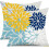 Capas de almofada decorativas para exterior com padrão geométrico amarelo e azul, 40x40 cm (16x16 polegadas). 1
