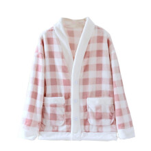 Női flanel hálóruha felső, hosszú ujjú, zsebes, M-XL