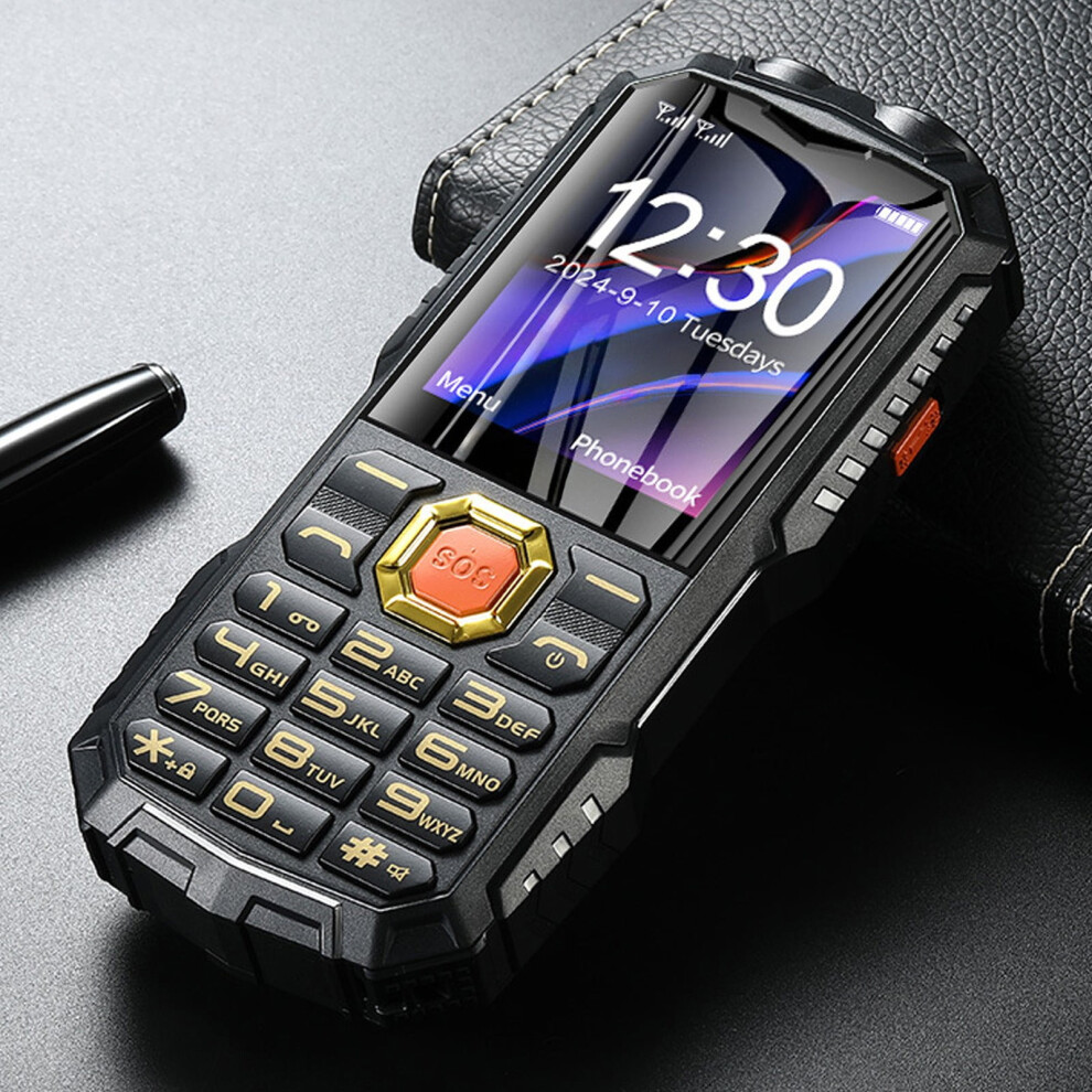 Unlocked Dual Sim Rugged Phone With Big Buttons, 5000Mah Battery, Flashlight, Sos Key, Loud Speaker, Calendar, Alarm & Calculator Â Black 9557311875311