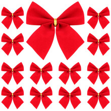 Mini lazos navideños rojos (paquete de 12)