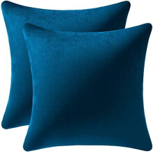 Μαξιλαροθήκες Midnight Blue Velvet 20x20 ίντσες, συσκευασία των 2