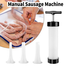 Sausage Stuffer Maker with 3 Size Tubes – Plastic Meat Filler Funnel for DIY, Camping, BBQ (White)