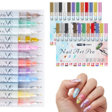 12-Color Nail Art Pens Set, Quick-Dry Nail Markers for Dotting, Drawing & Painting – Compatible with All Nail Types (2 Sets)