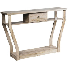 Mesa auxiliar moderna para sofá con cajón (gris), mesa consola estrecha, mesa de recibidor con estantes para vestíbulos y recibidores.