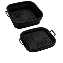 Zusammenklappbare quadratische Silikonform für Fritteuse 17,5 cm Black
