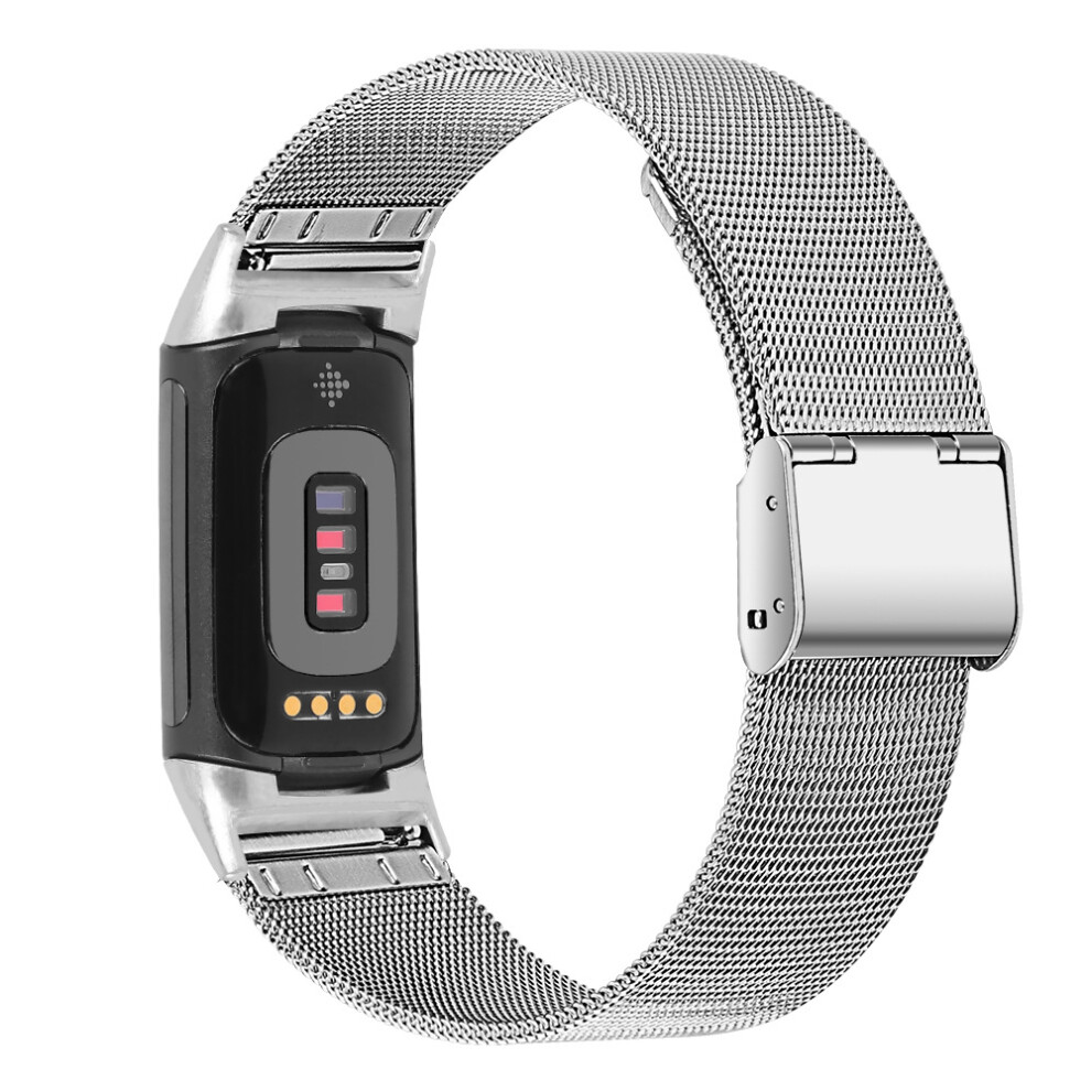 Stainless Steel Watchband For Fitbit Charge 5 Charge 6 Silver 7314280751884