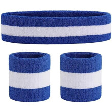 Zweetbandenset, sporthoofdband, polsbandjesset, badstof polsband, zweetband voor de pols, hoofdbanden, vochtafvoerend, zweetabsorberend, hoofdband