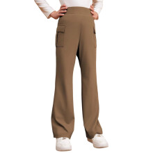 Girls Uniform Pants, Bell Bottoms & Bootcut, Lightweight High-Waisted Flared Trousers for Teens 9-10 Years