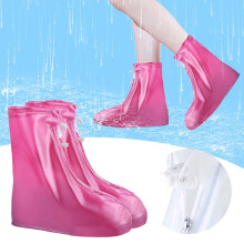 Cubrezapatos impermeables con cremallera – Protectores de botas de lluvia y nieve no reutilizables para hombres, mujeres y niños; Botas altas para