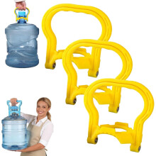 Support de transport antidérapant pour bonbonnes de 5 gallons – Ergonomique, anti-basculement, poignée facile à saisir (jaune x 3), compatible