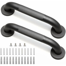 Conjunto de 2 barras de apoio para chuveiro cinza de 30 cm (12"), 3,2 cm (1,25") de diâmetro, aço inoxidável 304 antiderrapante, compatíveis com