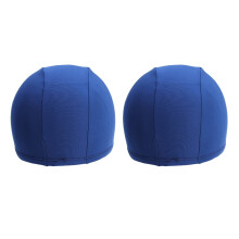 NUOLUX 2pcs Stretchable Polyester Swim Comfortable Fit Swimming Caps Shower Caps for Adult Men Women Long Hair(Sapphire Blue)
