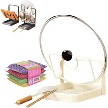 Support de rangement vertical en forme de U pour couvercles de casseroles avec plateau, organisateur anti-gouttes pour comptoirs et armoires