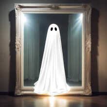 BiFandian Halloween-spegelspökeklistermärken, skräck inomhusdekoration badrum sovrum glasklistermärken, festscen layout rekvisita spökmönster
