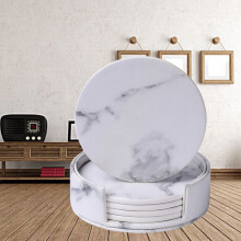 Juego de 7 posavasos decorativos de mármol para bar, regalo ideal.