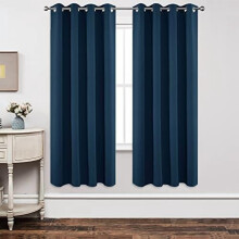 Tende oscuranti 72" L, 2 pannelli (52x72"), termoisolanti, tende oscuranti con occhielli, blu navy