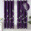 Purple blackout curtains 52x72 in with silver palm pattern, 1