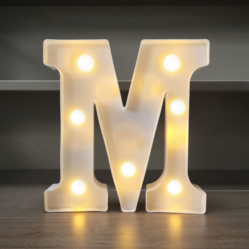 LED Alphabet Letter Lights - Battery Operated Nursery Wall Decor for Birthday Wedding & Kids Room Lighting