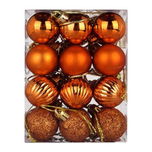 Christmas Ornament Set, 24pcs Shatterproof Plastic Balls (1.18"/3cm), Orange, for Tree, Garland, Tabletop, Arch, DIY – Compatible with Christmas