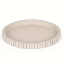 Plateau ovale élégant de 28 cm (11 po) pour table basse - Plateau centre de table gris moderne pour la décoration intérieure, plateau décoratif