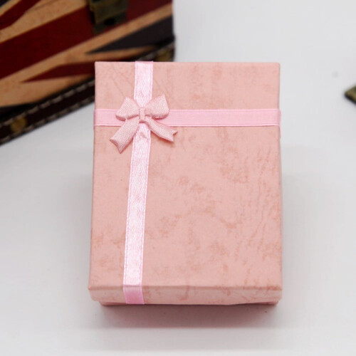 Caja de regalo de lujo para collar con lazo rectangular (12 unidades)