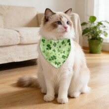 Howilath Saint Patrick's Day Leave Bandana Adjustable Kerchief For Small Medium Large And Cats (A)