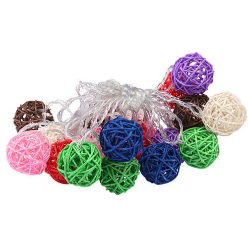 Rattan Ball String Lights 9.84 ft 20 LED Multicolor 1
