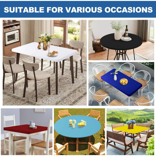 Black Square Fitted Tablecloth 34x34" (2 Pack) 2