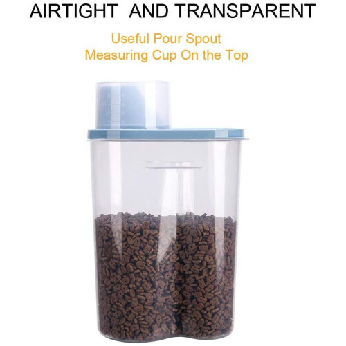 Pet Food Storage Container with Measuring Cup and Can 1