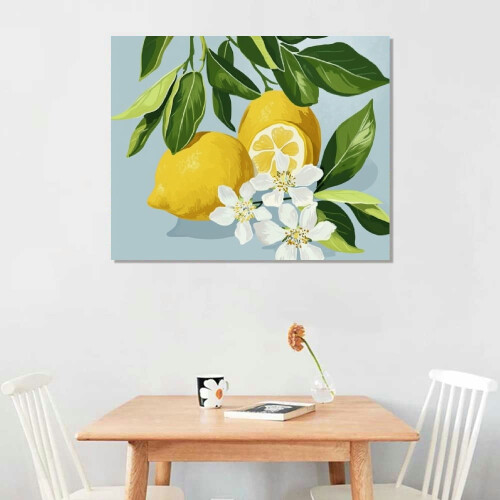 Lerretsbilde med sitronblomst, 40x30 cm 1
