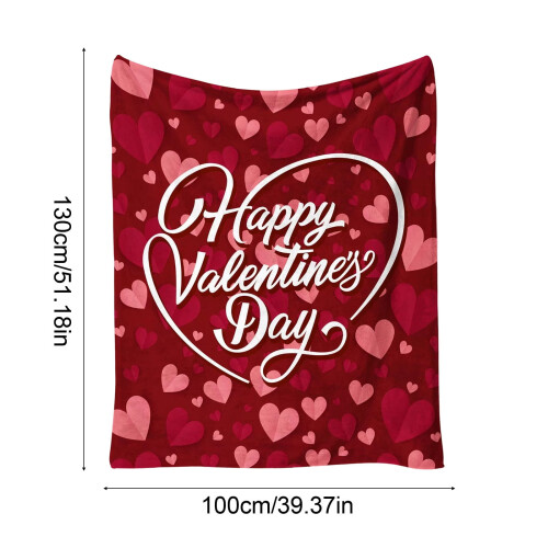 Flannel Throw Blanket – Soft Red Heart Design 2
