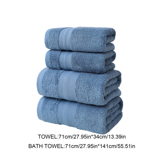Conjunto de 4 Toalhas de Banho em Poliéster, Tamanhos 55x27,5 e 27,9x13,7 Polegadas - Toalhas Grossas e Absorventes de Secagem Rápida para 2