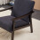 Mid-Century Modern Accent Chair Upholstered Black Wood Frame 2